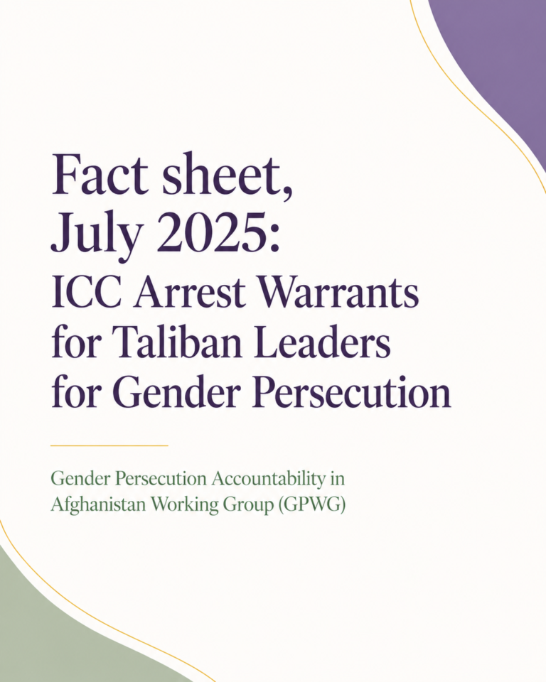 Fact sheet, July 2025: ICC Arrest Warrants for Taliban Leaders for Gender Persecution