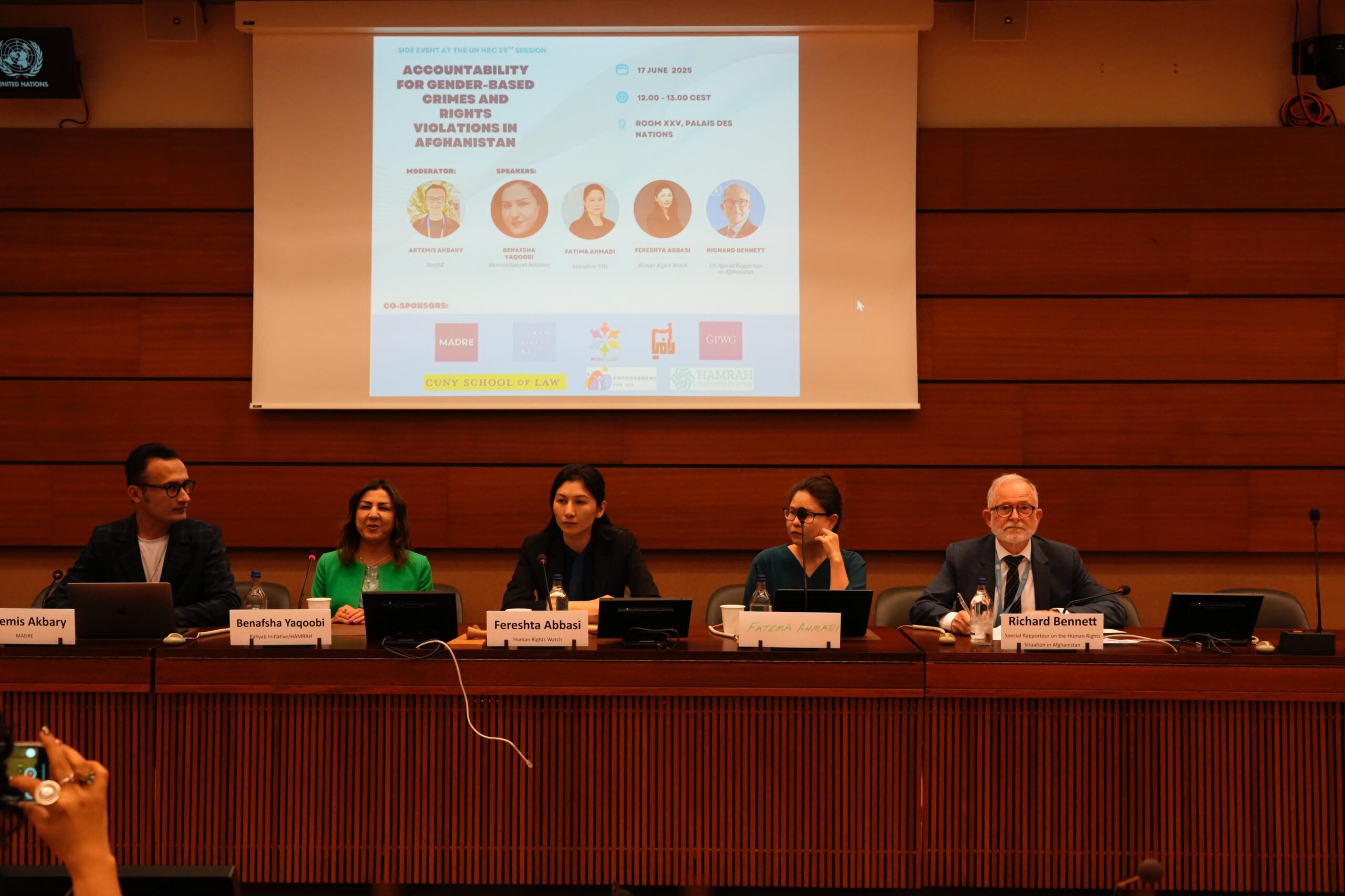 GPWG Organizes HRC59 Side Event on Accountability for Gender-Based Crimes and Rights Violations in Afghanistan